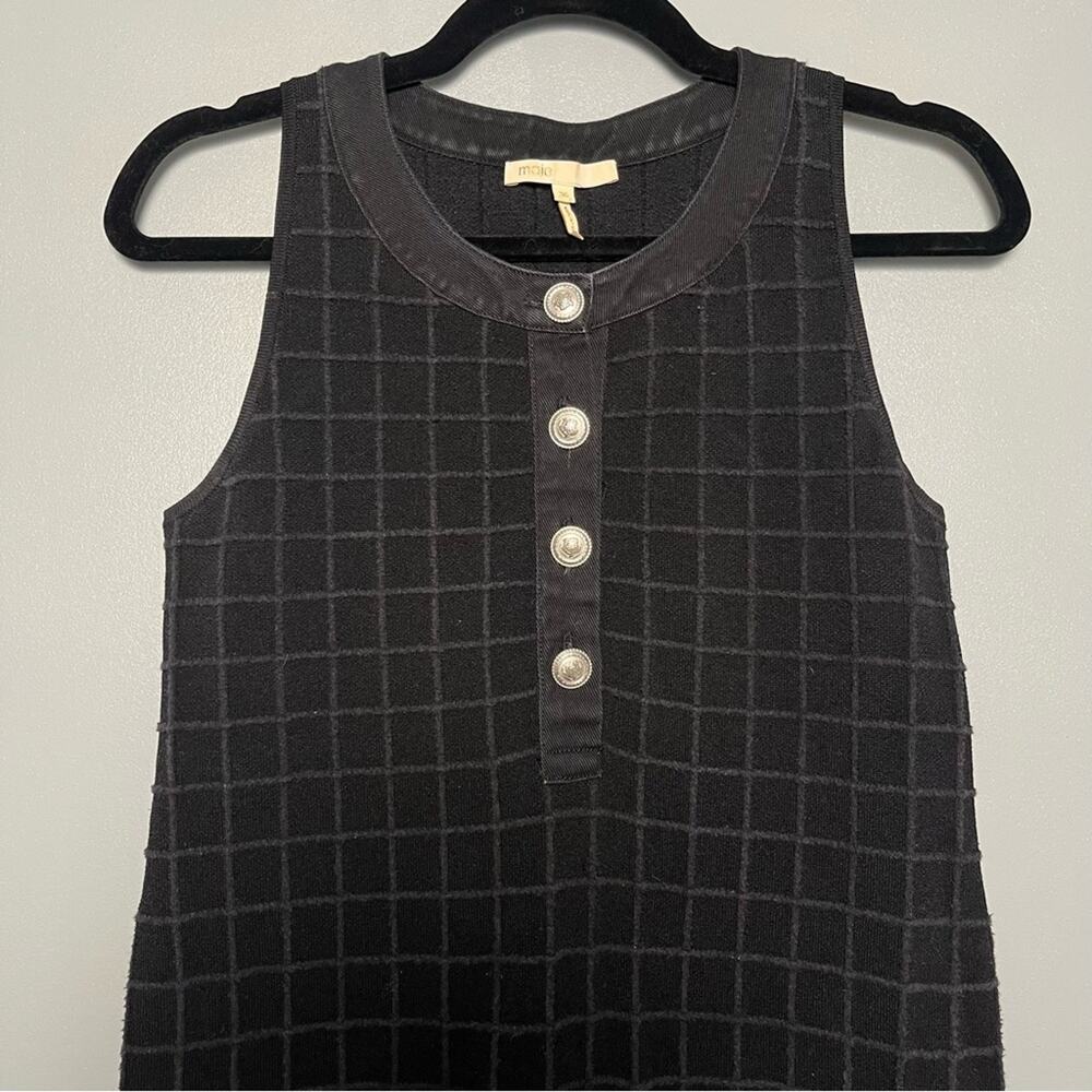 Maje Rassimy Sleeveless Knit Mini Dress Black Preppy Academia Womens Size S - Picture 5 of 11